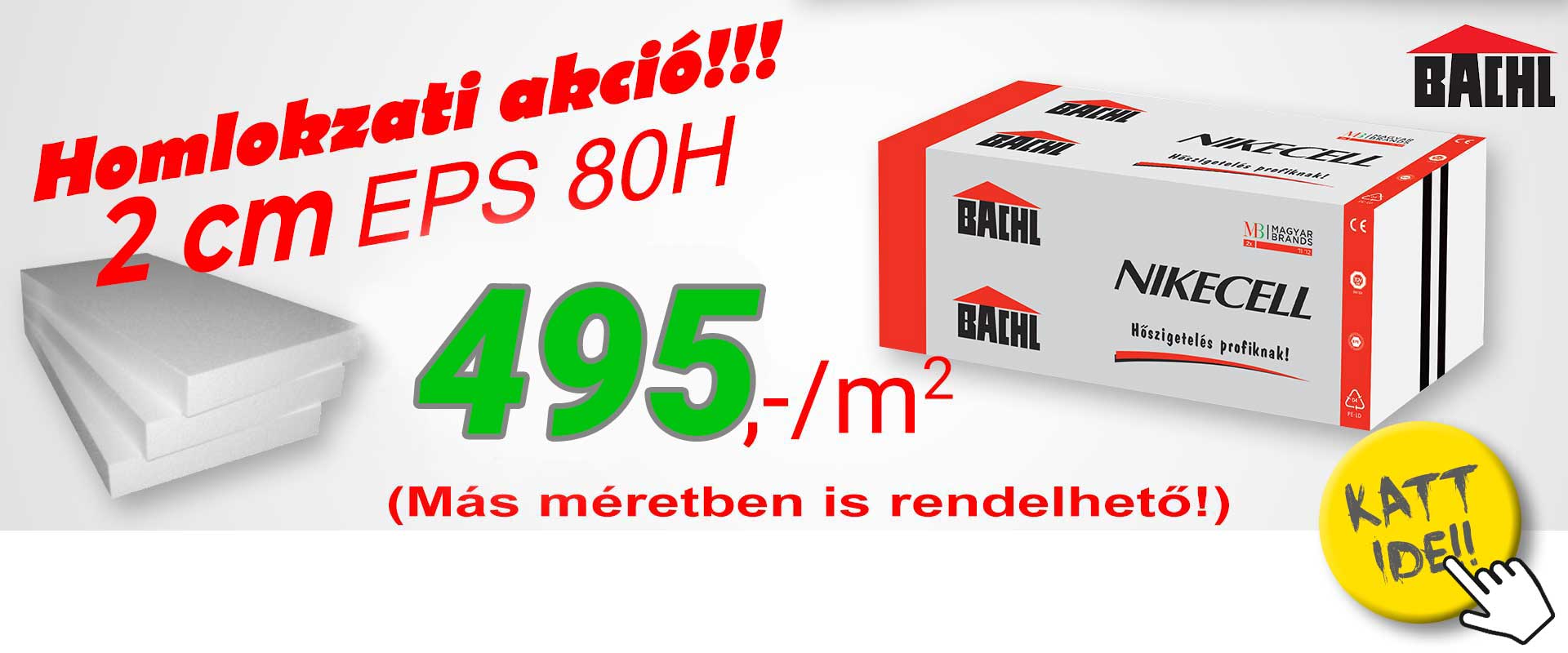 BACHL Nikecell EPS 80H homlokzati hőszigetelő lemez